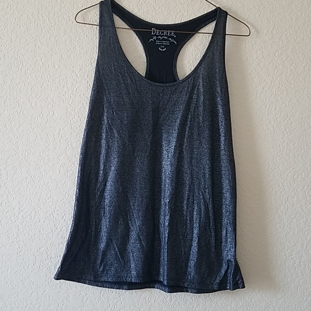 Racerback Black metallic tank top